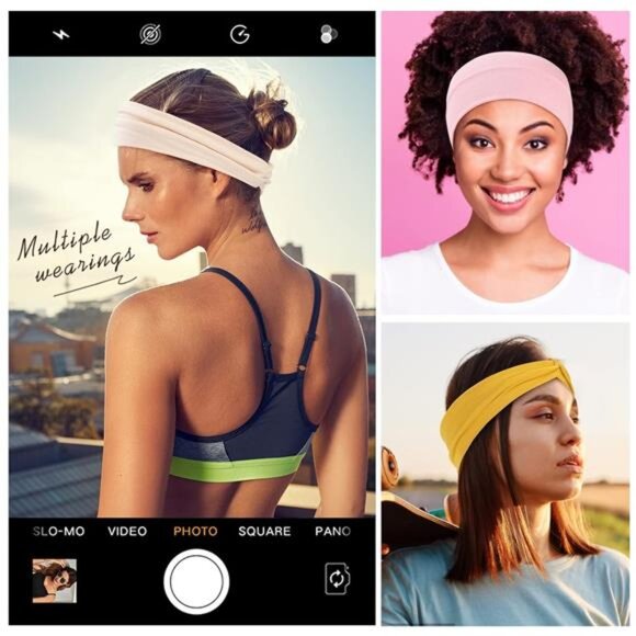 12 Pack Womens Stretchy Headbands Soft Knotted Sports Hairbands Yoga Workout Dai - Picture 5 of 7